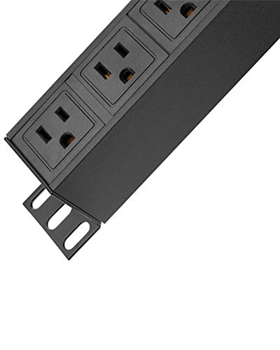 image for KMC 6-Outlet Metal Power Strip Surge Protector, Metal Mounting Bracket