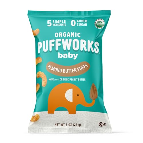 Puffworks Organic Baby Almond Butter Puffs, 1 oz, 6 Pack