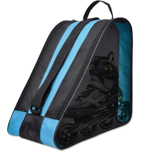 GOMETY Borsa per pattini a rotelle, per bambini e adulti, per pattinaggio su ghiaccio, pattini a rotelle, tracolla regolabile, traspirante e robusta
