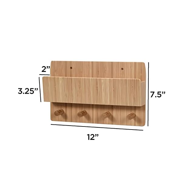 Bamboo-Pet-Supply-Organizer-All-In-One-Wall-Mounted-Dog-Leash-Holder-Rack-Extra-space-compartment-for-storage-of-pet-essentials-treats-keys-toys All-In-One Bamboo Dog Leash Holder - Organize Pet Supplies Easily