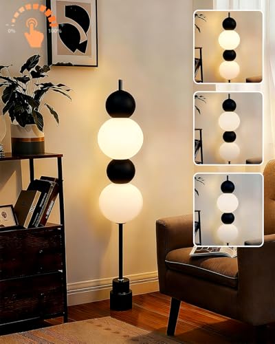 Lightdot Black Globe Floor Lamp with 3 Color Temperatures LED Bulbs Included,Dimmable Floor Lamps...