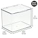 mDesign Plastic Bathroom Storage Organizer Box with Hinge Lid for Closet, Shelf, Cupboard, or Vanity, Hold Medicine, Soap, Lotion, Cotton Swabs, Masks, Styling Tools, Lumiere Collection, 4 Pack, Clear