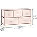 mDesign Chest of Drawers – Wide Set of Drawers with Wooden Top Shelf – Clothing Storage Tower for Socks, Underwear, Accessories – Pink/Rose Gold