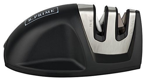 B.PRIME Affilacoltelli Professionale Mouse Black - Kit Affilatura - Affilatrice Portatile - Set Affila Coltello con Lama in Ceramica o Acciaio - Arrota Coltelli da Cucina - Arrotino per Affilare