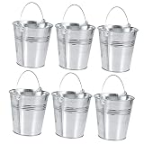 KICHOUSE 6pcs Kickstand French Fries Holder Metal Buckets for Party Menorah Ornament Gifts Small Suc