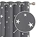 Produktbild Deconovo Sterne Verdunkelungsvorhang Thermovorhang Blickdichter Küche 175x140 cm Hellgrau 2er Set