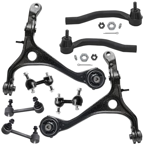 Image of Detroit Axle - 8pc End Suspension Kit for Acura 2004-2008 TSX 2003-2007 Honda Accord, 2 Front Lower Control Arms 2 Front Outer Tie Rods 4 Front Rear Sway Bar Links 2005 2006 Replacement