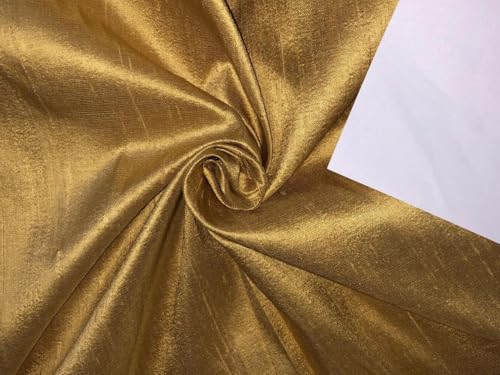 Tissu Dupioni 100% pure soie doré métallique de luxe pour haute couture