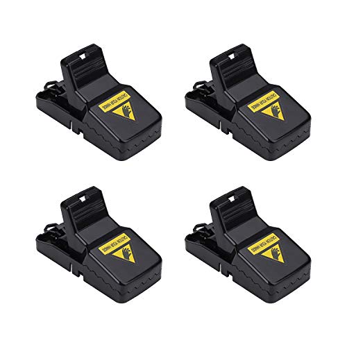 FT-SHOP Trampa para Ratones Reutilizable Ratonera de Plástico Atrapa para Ratas Pequeños Efectiva Alta Sensibilidad para Interiores y Exteriores Paquete 4