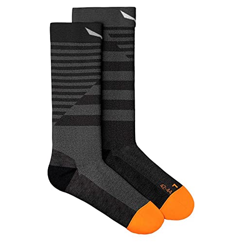 SALEWA Fanes Hyb Str. Am M Crew Sock Calcetines, Hombre, Medium Grey Melange/6080, 39-41