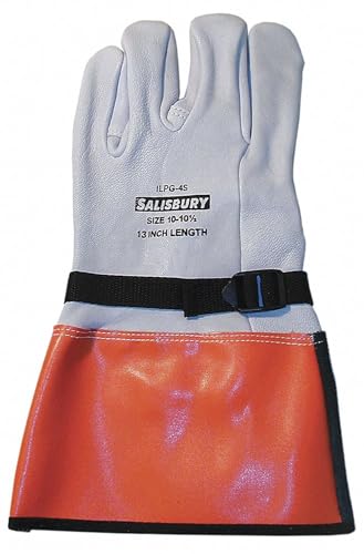 Salisbury Elec. Glove Protector, 9, White/Orange, PR