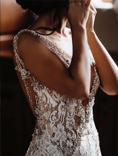 Beach Boho Open Back Mermaid/Trumpet Sexy White Wedding Dress Bridal Gowns Evening Dress Appliques Slim Fit 20253