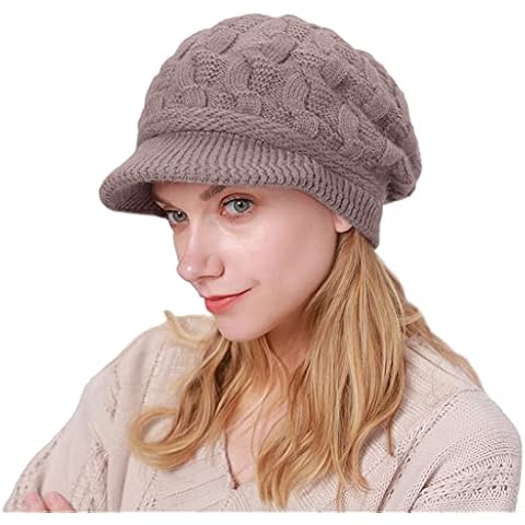 CheChury Boina de Punto con Visera para Mujer Cover