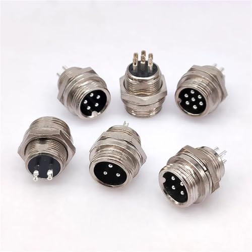 Connecteur GX12 4 broches mâle avec prise châssis 7/16 pour câble électrique