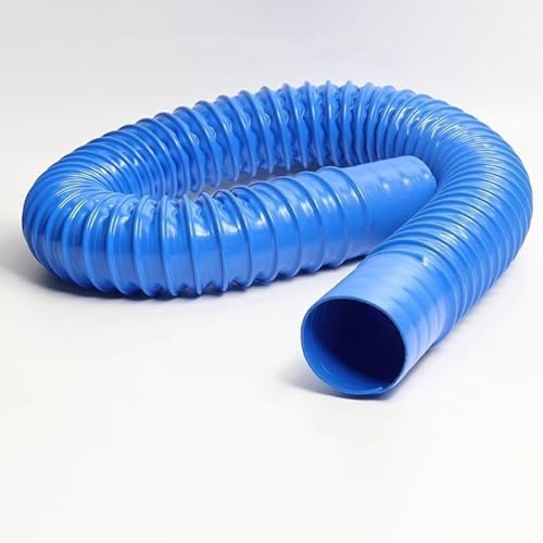 Durable Blue PVC Expandable Hose - 10ft Flexible Ducting for Woodworking Dust Collection Systems, Air Duct Induction Pipe (Diameter 12cm/4.7in)