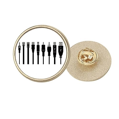 Câble de charge noir avec clip motif rond doré en métal taille M pour recharger vos appareils