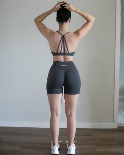 Image of AUROLA Influence Workout Shorts for Women,2.5 3.5 4.5 5.5 6.5 No Roll Up Squat Proof Scrunch Seamless Compression Gym Short