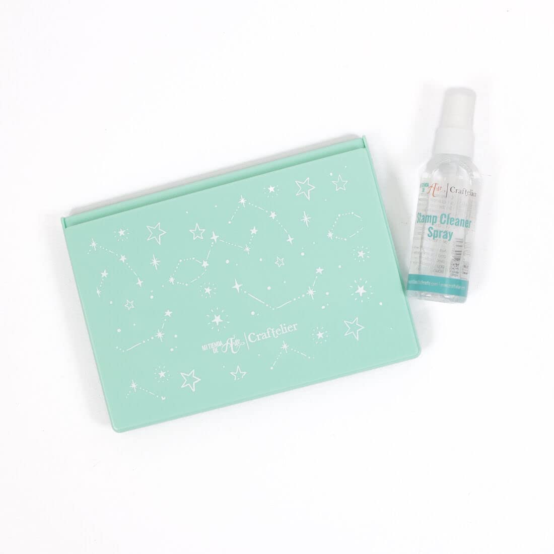 Craftelier - Stamp Cleaning Kit Includes Stamp Cleaning Tray + Stamp Cleaning Spray Large 80 ml | Ideal for Keeping Rubber, Acrylic or Dater Stamps in Perfect Condition