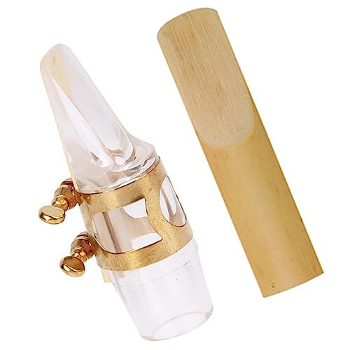 HANABASS 1 Set Alto Saxophone Mouthpiece Durable Flute Head with Reed and for Beginners and Professionals Suitable for Saxophone and Clarinet Easy to Use
