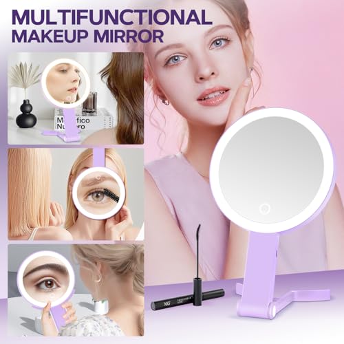Espejo para maquillaje redondo con luz y aumento 30X miniatura 5