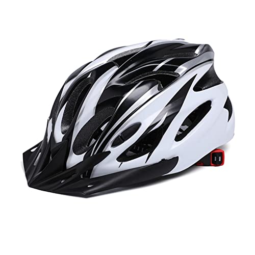 Casco de Bicicleta Ligero, Cascos de Bicicleta de Montaña Especializados, Casco de Bicicleta Ligero para Adultos, Casco de Bicicleta de Carretera, Cascos de Ciclismo de Carretera de(Blanco Negro)