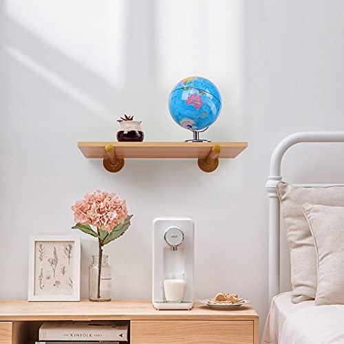 8 Inch Industrial Pipe Clothing Rack, 4 Pcs Gold Shelf Brackets, Wall Mounted Clothes Rack, Heavy Duty Vintage Metal Garment Bracket Frame For Commercial Or Residential Wardrobe Clothes Display #TOP5