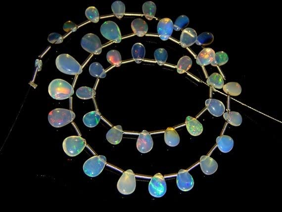 Opale d'Éthiopie perles poire pour créer vos bijoux d'été personnalisés