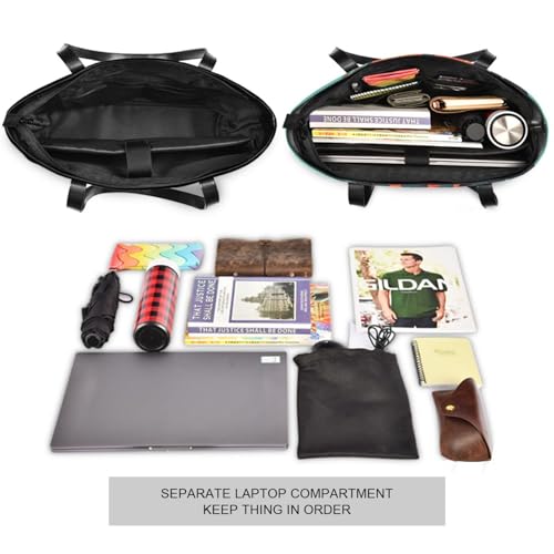 KLL Cool Human Skulls Green Monstera Deliciosa Leaves Waterproof bag for women 14 inch with zipper tote bag for women work Large Handbag for school with lunch maletín para laptop mujer 5