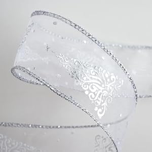 Italian Options Silberfolie Weihnachtsbaum Organzaband