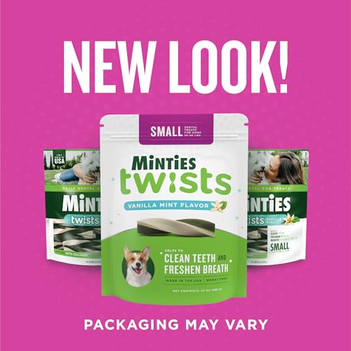 Image of Minties Twists VetIQ Dog Dental Bone Treats, Dental Chews for Tiny /Small Dogs (Under 40 lbs), 40 Count