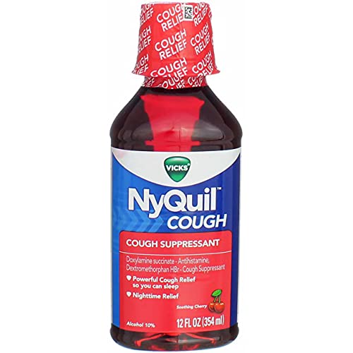 Vicks Nyquil Nighttime Cough Relief Liquid, Cherry 12 oz (Pack of 3)