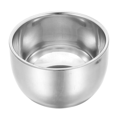 OSOLADY Stainless Shaving Bowl 200ml Shaving Soap for Men Large Opening Anti-slip Design Silver