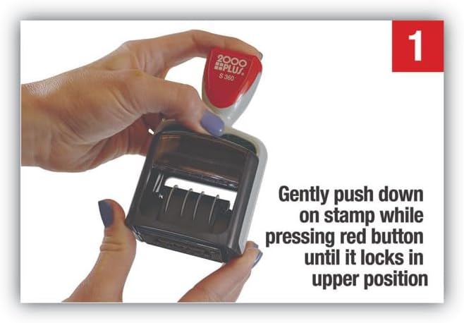 Miniatura 6 de Dater de palabras bicolor, 1 34 x 1, recibido", autoentintado, azulrojo"