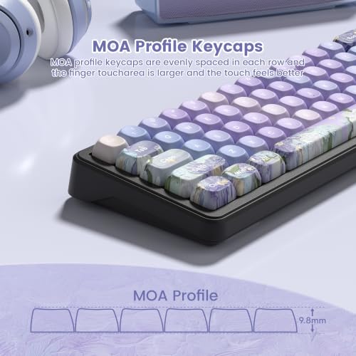 Image of dagaladoo PBT Keyboard keycaps Set,Purple moa keycaps,Violet Theme