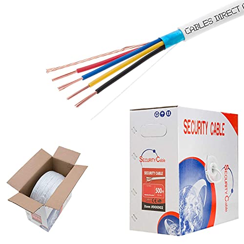 Cables Direct Online, Bulk 18/4 Shielded Stranded Conductor Alarm Control Cable 500Ft Fire/Security Burglar Station Wire Security (Shielded (Ftp), 18/4, Stranded, 500Ft) #TOP1