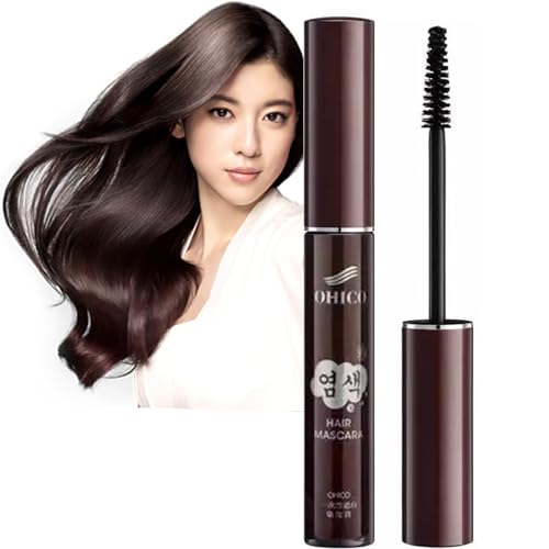 Temporary Root Touch Up Quick Dry Gray Root Cover Up Smudge-Proof Brown Hair Mascara Stick Hair Concealer For Women Men Mustache And Beards (02 Brown)