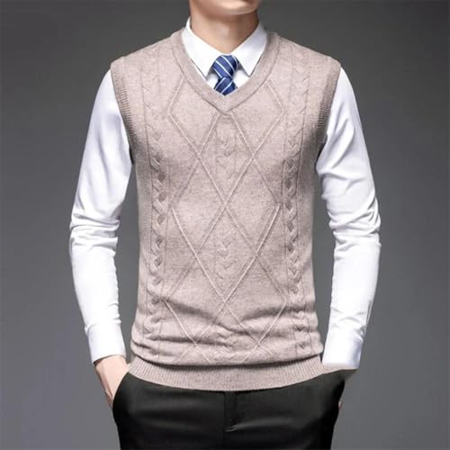 Men’S Business Casual Pullover, Warm Sleeveless Wool Knitted Sweater Vest, Tops2
