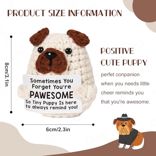 SPERMUOY Positive Hund Geschenke,Gehäkelte Kuscheltiere Hund Emotional Support Geschenk,Pocket Positive Pocket Hug Positive Kartoffel.
