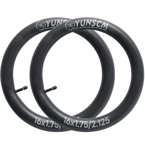 YunSCM 2PCS 47/57-305 16 Zoll Schlauch 16x1.75 16x1.95 16x2.125 AV32mm Valve Kompatibel SE/Pro/Flex/SU/Strides Series/Ironman Buggys Perfekter Bob Kinderwagen Reifenschlauch 16x1.75/1.95/2.10/2.125
