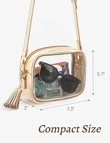 Image of Yarnic Clear Bag Stadium Approved, PVC Transparent Crossbody Purse Small Clear Crossbody Bag with Adjustable Shoulder Strap
