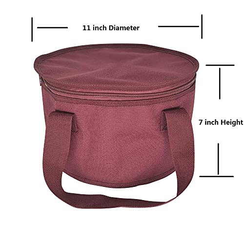 Set Of 2 Polyester Fabric Round Thermal Casserole Carrier,Reusable Insulated Lunch Cooler Bag,Pie Carrier For Potluck,Picnics,Collapsible Cooler For Hot/Cold Food,11X7 Inch (Red Color) #TOP5