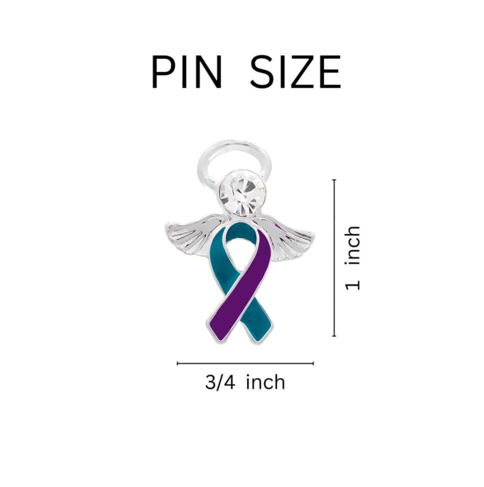 Image of Suicide Awareness and Prevention Pin - Bulk Packs - Variety Pack of Teal & Purple Ribbon Pin Perfect for Support Groups, Gift-Giving and Fundraising
