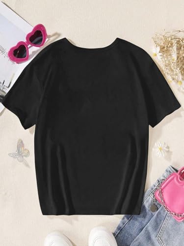 Image of SHENHE Girl's Summer Hawaiian Shirt Aloha Tropical Graphic Cute Crewneck Short Sleeve T Shirts Teen