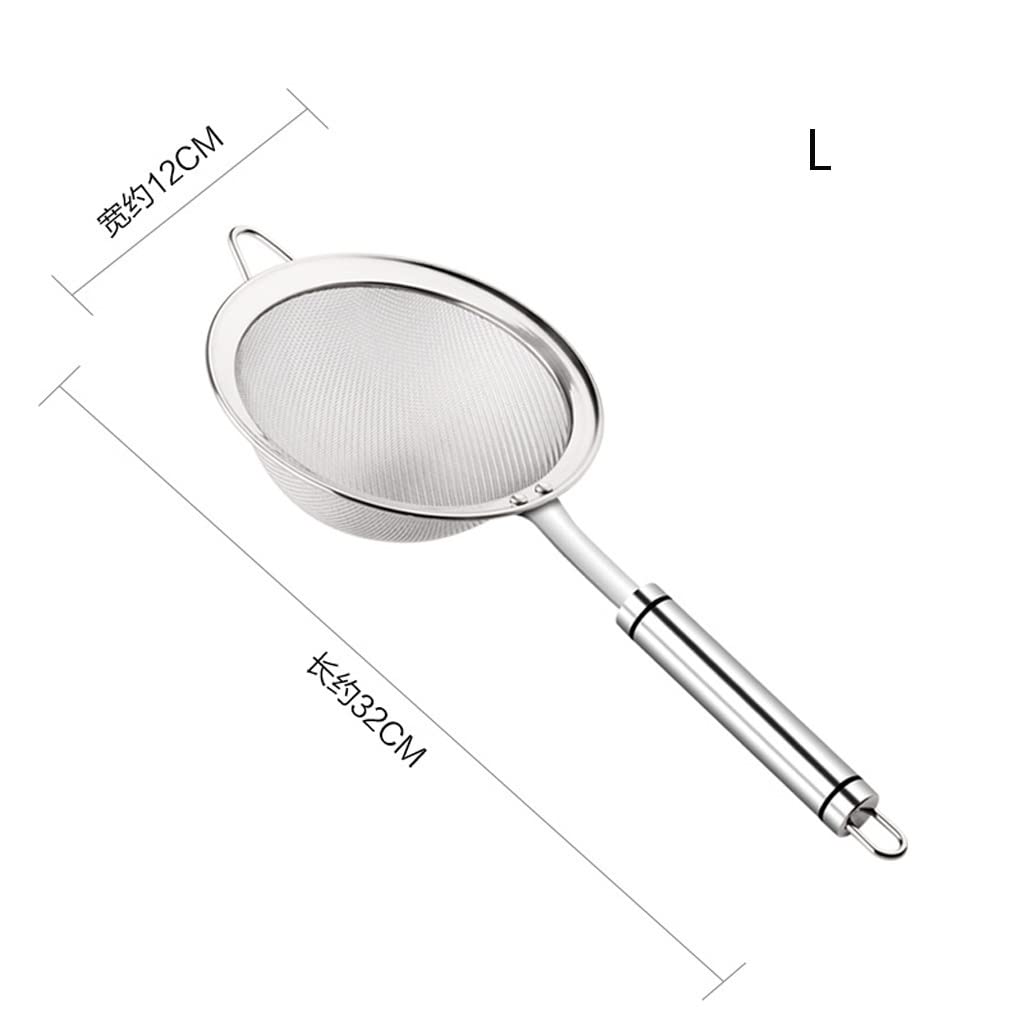 Cucchiaio Schiumarola Filtro da cucina in acciaio inossidabile for skimmer, filtro professionale a maglia fine extra e manico robusto, filtro a maglia fine Schiumarola Per Cucinare ( Size : Large )