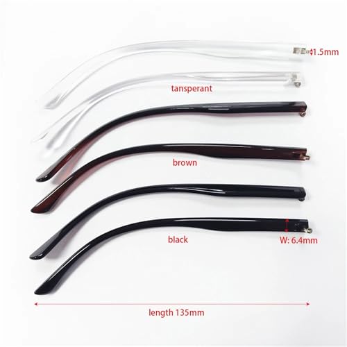 Patas de plástico para gafas PC repuestos de varillas transparentes 6.4mm 4