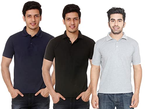 Image of Amazon Brand - Nora Nico Men's Cotton Pique Half Sleeves Solid Polo T Shirts-Pack of 3
