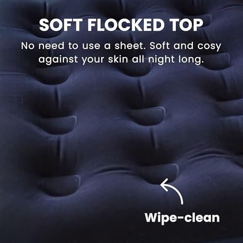 Green Haven Single Flocked Airbed – Lightweight Inflatable Camping Mattress with Waterproof Flocked Top – Portable Single Air Bed for Adults & Kids – Ideal for Festivals, Camping & Guest Use - Image 5