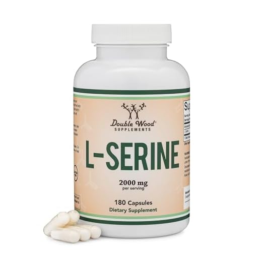 L-Serine Capsules (Third Party Tested) - 2,000mg Servings Used in Clinical Study, 180 Count, 500mg per Capsule (L Serine Amino Acid for Serotonin Production and Brain Support) by Double Wood
