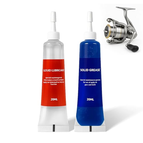 Fishing Reel Grease, Fishing Reel Oil, Long-Lasting Lubrication, Set for All Types of Fishing Reels(1.35oz)