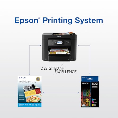 Image of Epson 802 DURABrite Ultra Ink High Capacity Black Cartridge (T802XL120-S) Works with Workforce Pro WF-4720, 4730, 4734, 4740 (Pack of 12)